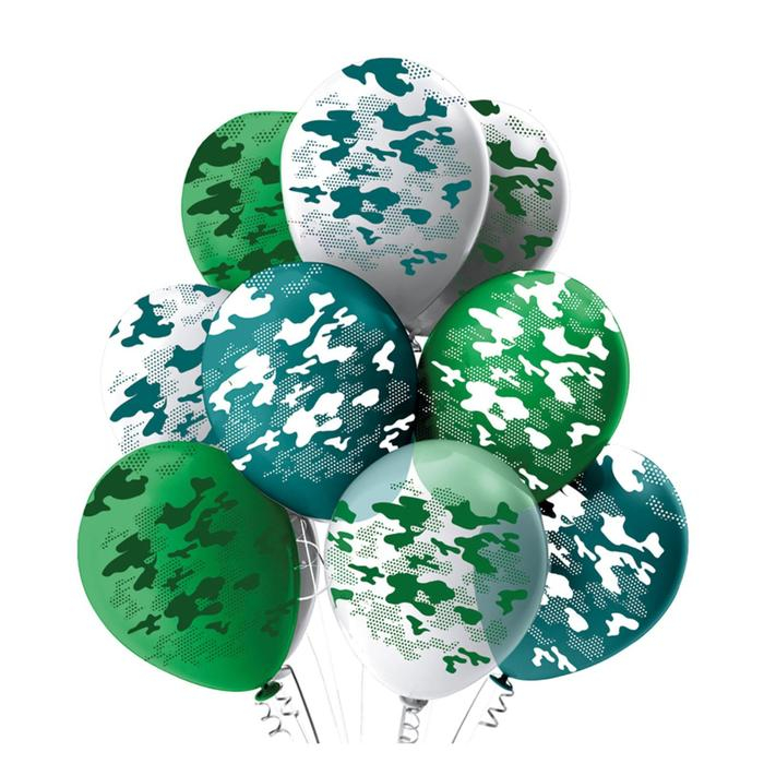 Шар латексный 12 Шар латексный 12" «Камуфляж», пастель, 5-сторонний, набор 25 шт., МИКС