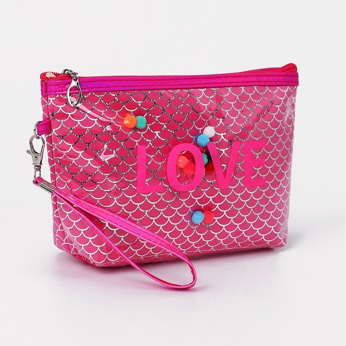 Косметичка на молнии, цвет малиновый Косметичка на молнии, цвет малиновый