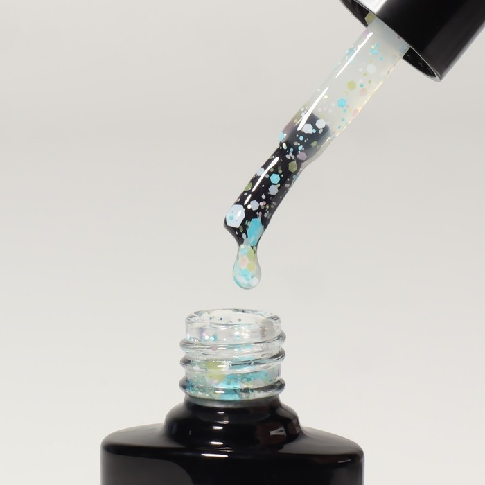 Гель лак для ногтей, &laquo;MILK GLITTER&raquo;, 3-х фазный, 8мл, LED/UV, цвет прозрачный (08)