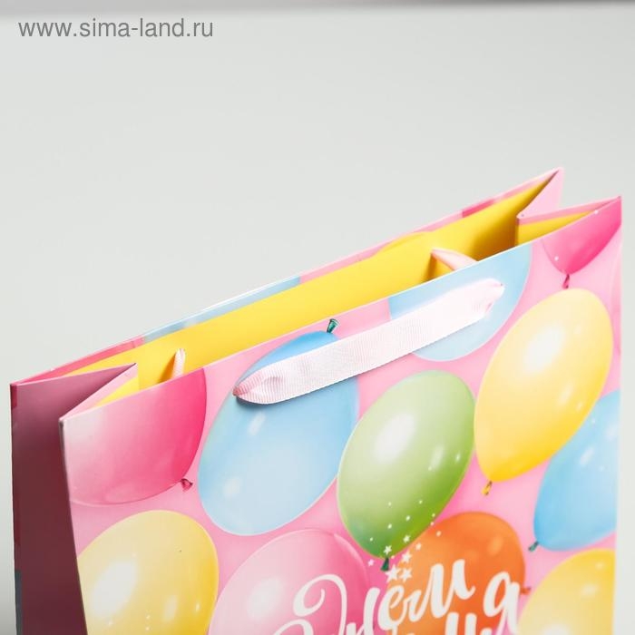 Пакет подарочный ламинированный вертикальный, упаковка, «С днём рождения!», M 25.5 х 30 х 9 см Пакет подарочный ламинированный вертикальный, упаковка, «С днём рождения!», M 25.5 х 30 х 9 см