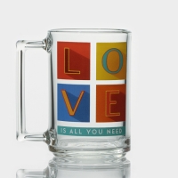 Кружка стеклянная &laquo;Фитнес&raquo;, 320 мл, рисунок МИКС