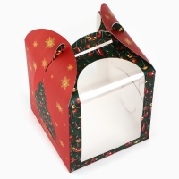 Складная коробка под маленький торт «Роскошная ёлка», 15 х 15 х 18 см, Новый год Складная коробка под маленький торт «Роскошная ёлка», 15 х 15 х 18 см, Новый год