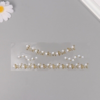 Наклейка пластик стразы "Чокер из звёзд" золото 11,6х18 см