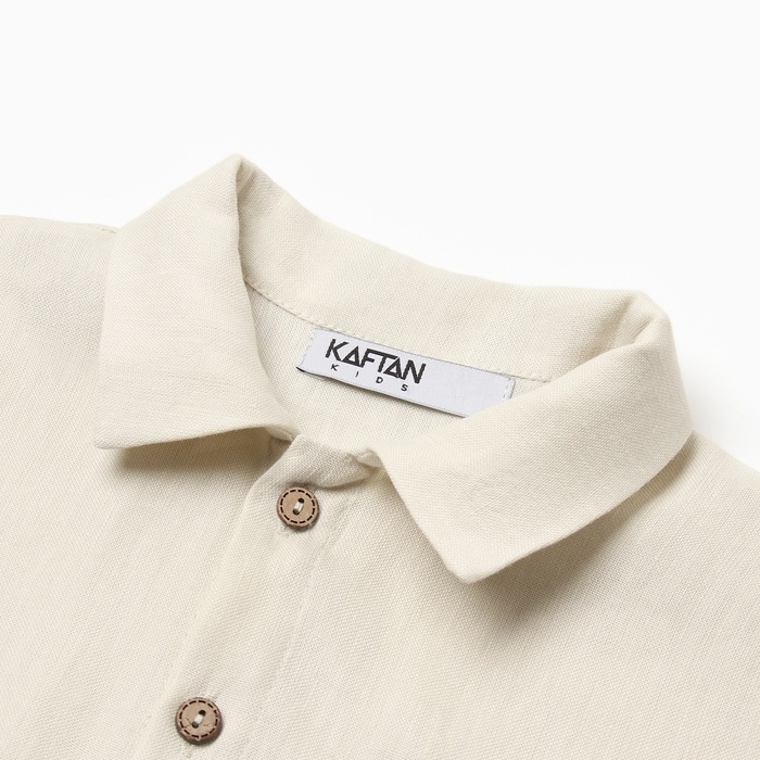 Рубашка для мальчика KAFTAN Linen, р. 34 (122-128), молочный