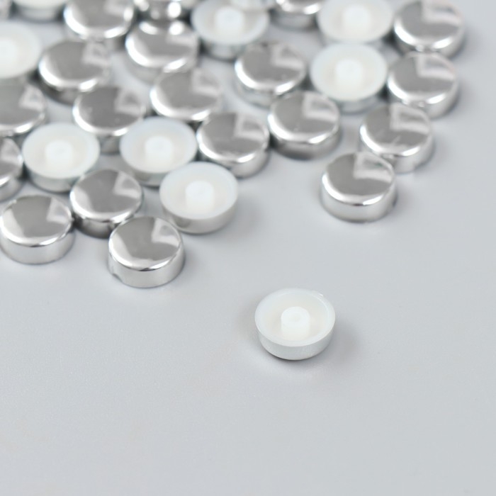 Декор для творчества пластик "Круг" набор 40 шт серебро 1х1х0,3 см