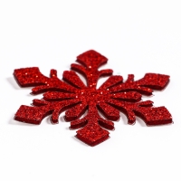 Новый год! Декор &laquo;Снежинки&raquo; на клеевой основе, набор 6 шт., цвет красный