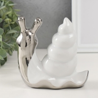 Сувенир керамика "Улитка" серебро с белым 13,5х6,5х13,5 см Сувенир керамика "Улитка" серебро с белым 13,5х6,5х13,5 см