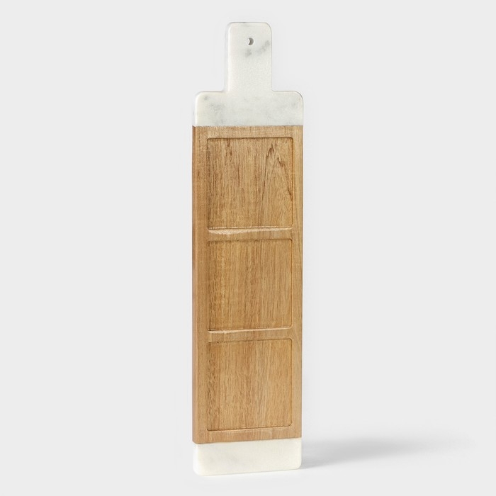 Менажница Magistro Forest dream, 3 секции, 40×10 см, акация, мрамор Менажница Magistro Forest dream, 3 секции, 40×10 см, акация, мрамор