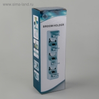 Держатель для уборочного инвентаря с крючками, 26&times;6&times;9 см, цвет МИКС