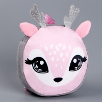 Рюкзак детский плюшевый, круглый &laquo;Оленёнок&raquo;, 18 &times; 18 см