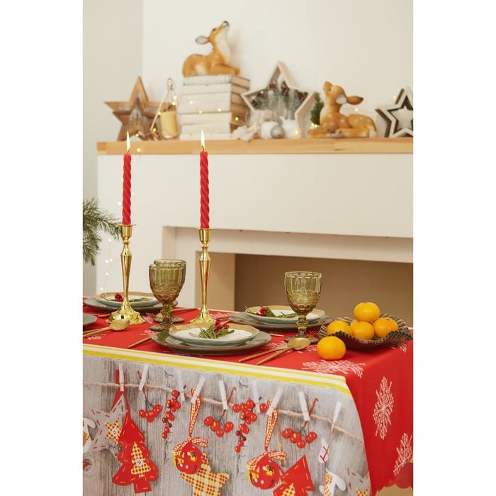 Скатерть новогодняя Доляна &laquo;Домашний уют&raquo; 145*180 см, 100% п/э