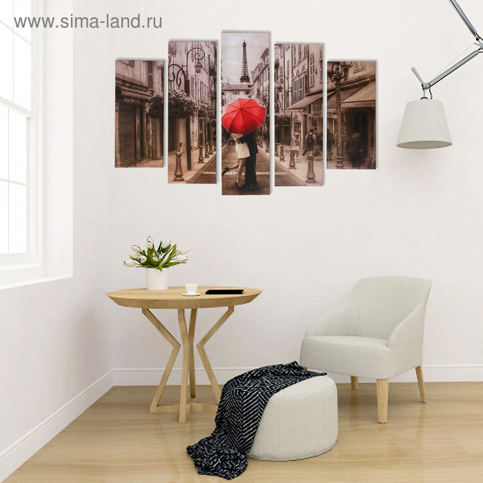 Модульная картина "Влюблённые" (2-23х52; 2-24х70; 1-24х80) 120х80см