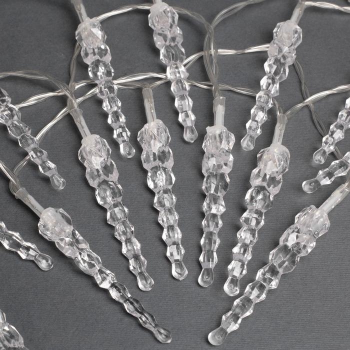 Гирлянда «Нить» 3 м с насадками «Сосульки 7.5 см», IP20, прозрачная нить, 20 LED, батарейки AAх3 (нет в комплекте), свечение мульти Гирлянда «Нить» 3 м с насадками «Сосульки 7.5 см», IP20, прозрачная нить, 20 LED, батарейки AAх3 (нет в комплекте), свечение мульти