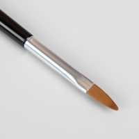 Кисть-шпатель для акрил-геля, лепесток, 21 см, ворс 7 &times; 17 мм, цвет чёрный/серебристый