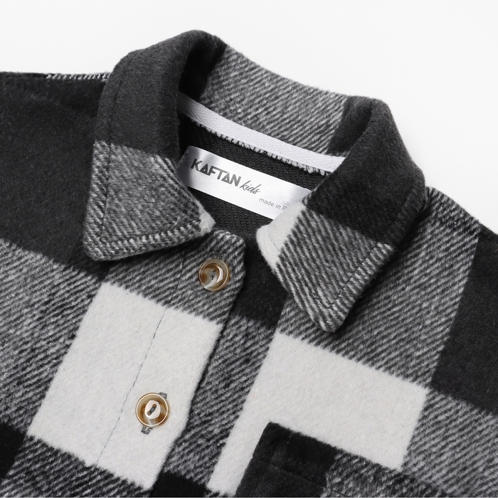 Рубашка детская KAFTAN утеплённая, цвет серый, размер 34 (122-128 см) Рубашка детская KAFTAN утеплённая, цвет серый, размер 34 (122-128 см)