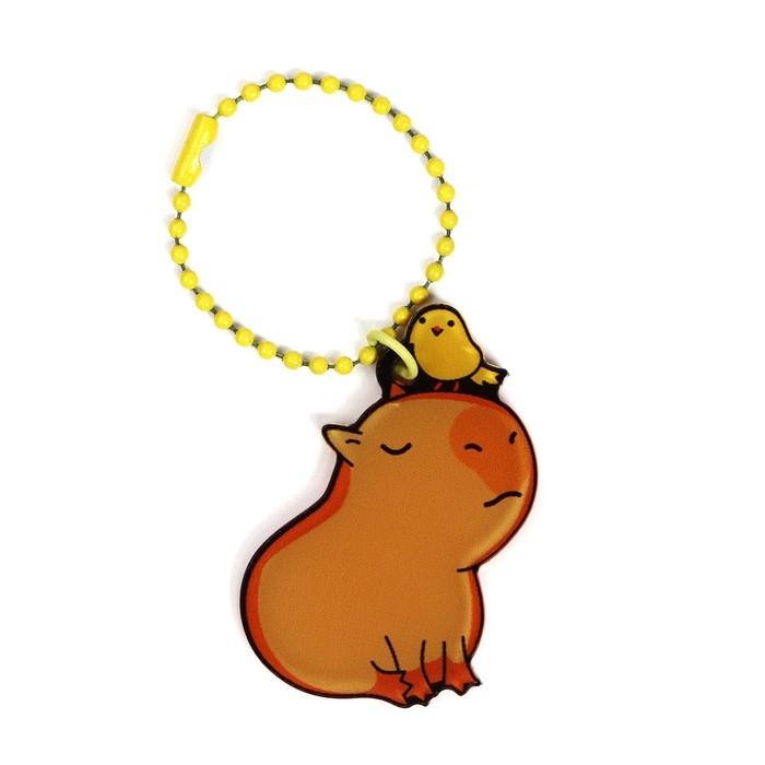 Брелок для ключей акриловый на цепочке &laquo;Капибара&raquo;, 3.5 х 9 см