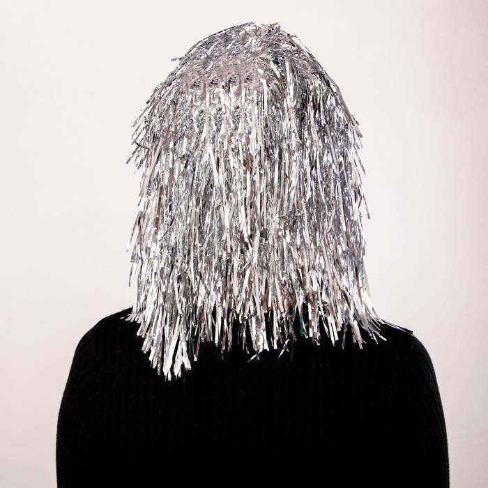 Карнавальный парик &laquo;Дождь&raquo;, 35 см, цвет серебряный