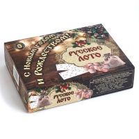 Лото русское, деревянное "Новогоднее", настольная игра, с бочонками Лото русское, деревянное "Новогоднее", настольная игра, с бочонками