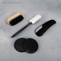 Набор дорожный для обуви &laquo;True man&raquo;: щётка 2 шт., губка, лопатка