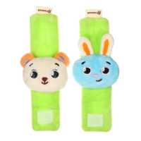 Погремушка - браслетик развивающая &laquo;Зверята&raquo;, набор 2 шт.