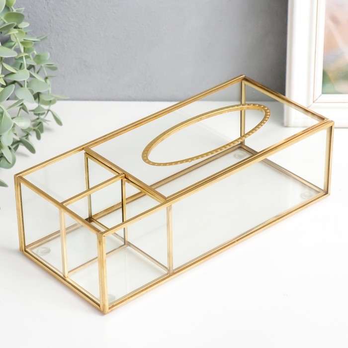 Шкатулка стекло салфетница и подставка Шкатулка стекло салфетница и подставка "Прозрачная" 7,5х11,5х25,5 см