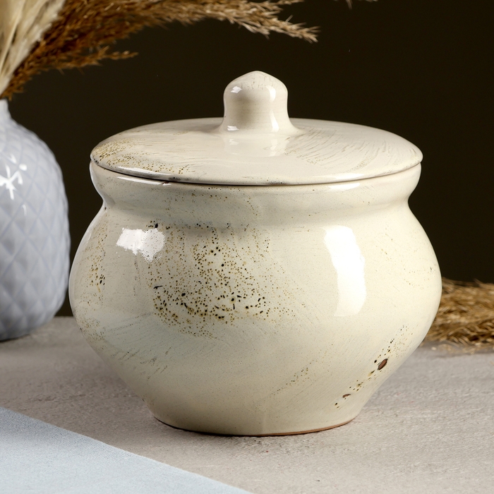 Горшок керамический для запекания №10, 1,3л / 13х16см, шебби Горшок керамический для запекания №10, 1,3л / 13х16см, шебби