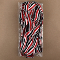 Тесьма трикотажная лампас 25 мм, 9,1 ± 0,5 м, цвет серебряный/красный/белый/чёрный Тесьма трикотажная лампас 25 мм, 9,1 ± 0,5 м, цвет серебряный/красный/белый/чёрный