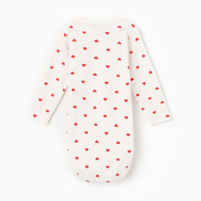 Боди для девочки, цвет белый/сердечки, рост 92 см