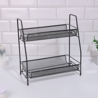 Органайзер для хранения косметических средств/принадлежностей, двухуровневый, 31 &times; 32 &times; 17 см, цвет чёрный