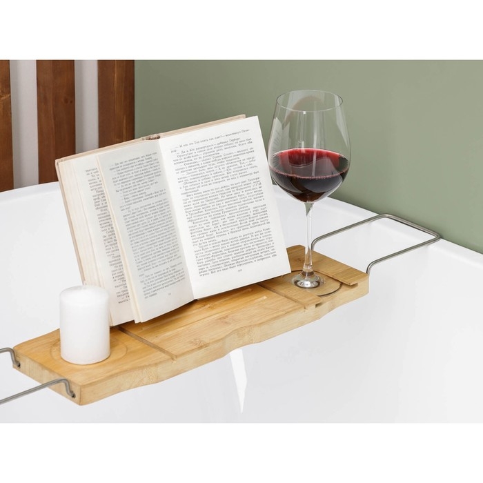 Полка для ванной SAVANNA SPA, 74-95&times;20,3&times;2,5 см, бамбук