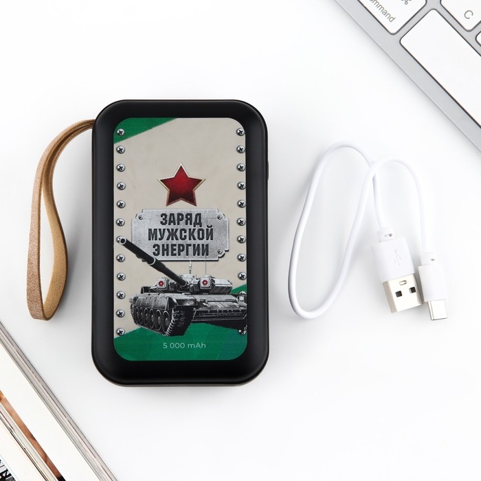 Зарядное устройство &laquo;Заряд мужской энергии&raquo;, 5000мА, мод. PB-01, 10,4 х 6,4 см