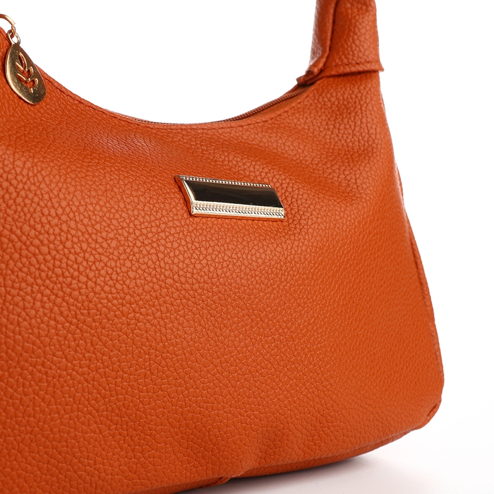 Сумка женская на молнии, цвет рыжий