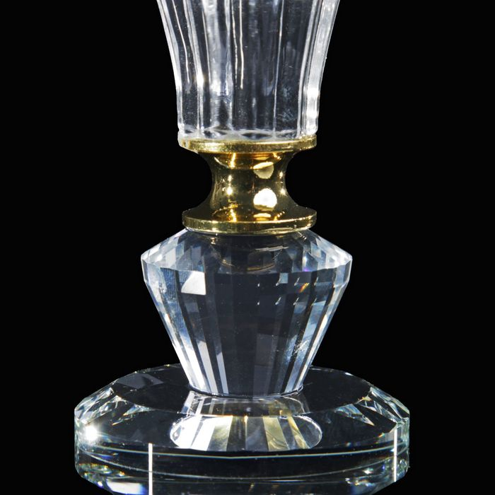 Подсвечник стекло на 1 свечу "Вазон с хрусталиком" 9,7х5,6х5,6 см