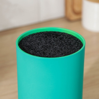 Подставка для ножей «Нео», 22×11 см, с наполнителем, покрытие Soft-touch, цвет зелёный Подставка для ножей «Нео», 22×11 см, с наполнителем, покрытие Soft-touch, цвет зелёный