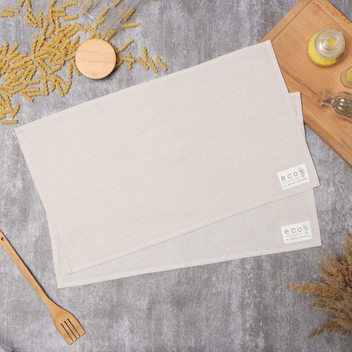 Набор полотенец Доляна My magic kitchen, 35х60±2 см - 2 шт, рогожка, хлопок 160 г/м2 Набор полотенец Доляна My magic kitchen, 35х60±2 см - 2 шт, рогожка, хлопок 160 г/м2