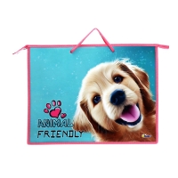 Папка для чертежей и рисунков А3, 470 х 345 мм, с ручками, пластик/текстиль, молния сверху, ПР 3 -20 "Пушистый друг" 72693 Папка для чертежей и рисунков А3, 470 х 345 мм, с ручками, пластик/текстиль, молния сверху, ПР 3 -20 "Пушистый друг" 72693