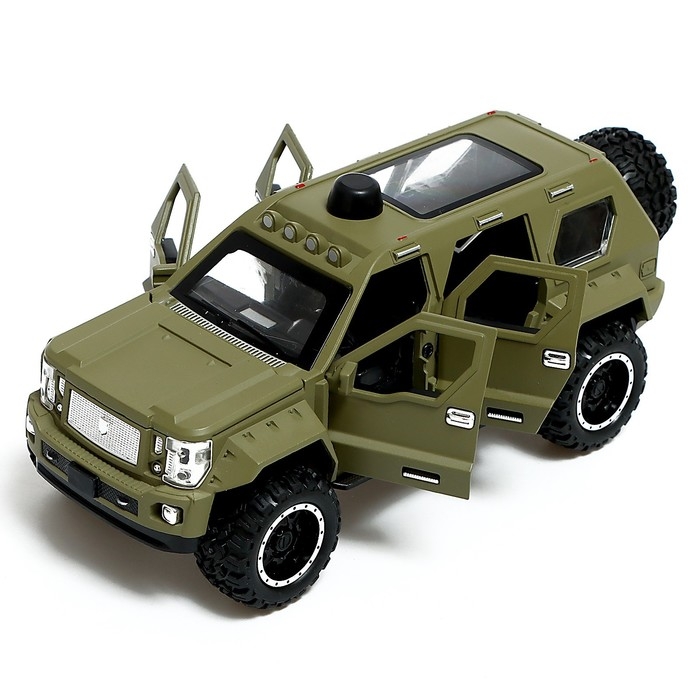 Джип металлический «Армия», 1:24, открываются двери, капот, багажник, инерция, цвет зелёный Джип металлический «Армия», 1:24, открываются двери, капот, багажник, инерция, цвет зелёный
