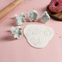 Набор плунжеров кондитерских Доляна «Малышок», 4 шт, 5×5 см, цвет МИКС Набор плунжеров кондитерских Доляна «Малышок», 4 шт, 5×5 см, цвет МИКС