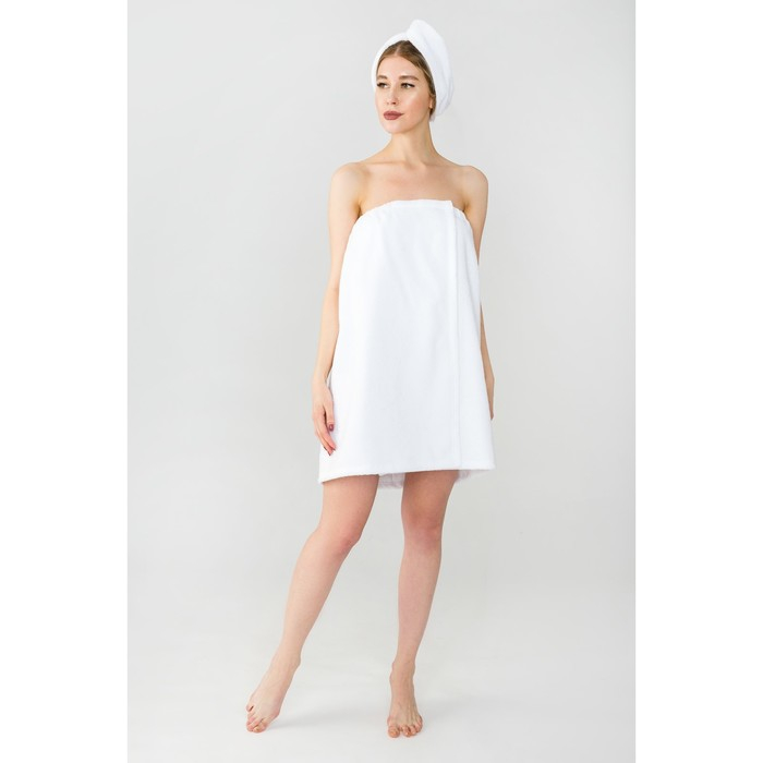 Набор для сауны Набор для сауны "Этель" парео (68х150 см) и чалма, цвет белый