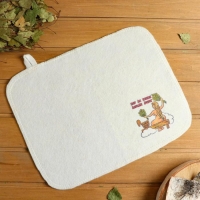 Коврик для бани с принтом, белый Коврик для бани с принтом, белый