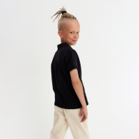 Футболка детская поло MINAKU: Basic line цвет черный, рост 122 Футболка детская поло MINAKU: Basic line цвет черный, рост 122