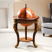 Глобус бар декоративный "Винтажная карта" узорные ножки 60,4х60,4х104 см