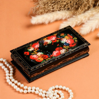 Шкатулка - купюрница &laquo;Жостовская роспись&raquo;, 8,5&times;17 см, лаковая миниатюра