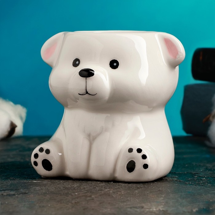 Кашпо "Мишка Умка" 7,5 х 7,5 х 7,5 см