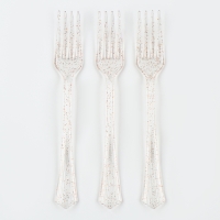 Вилки пластиковые «Блеск», в наборе 12 штук, цвет золото Вилки пластиковые «Блеск», в наборе 12 штук, цвет золото