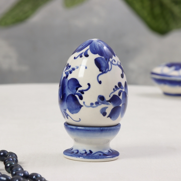 Сувенир &laquo;Яйцо на подставке&raquo;, 10.х6 см, гжель