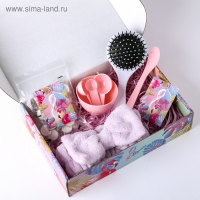 Подарочный набор &laquo;С 8 Марта&raquo;, расческа, повязка на голову, мерные ложки 3 шт, чаша и лопатка для маски, спрессованные маски, BEAUTY FOX