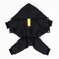 Комбинезон для животных, зимний на флисе, 2XL(ДС 34-36 см, ОГ 50-52 см, ОШ 34 см), чёрный