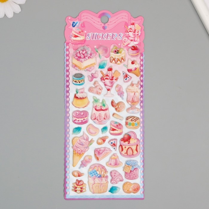 Наклейка пластик мягкие "Сладкая жизнь" МИКС 24х10 см