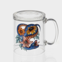 Кружка стеклянная чайная &laquo;Цветы и змеи&raquo;, 320 мл, МИКС